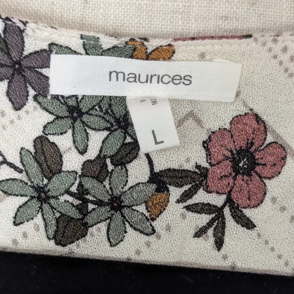 Maurices Floral Sleeveless Button-Down Boho Top - Large - Picture 2 of 13